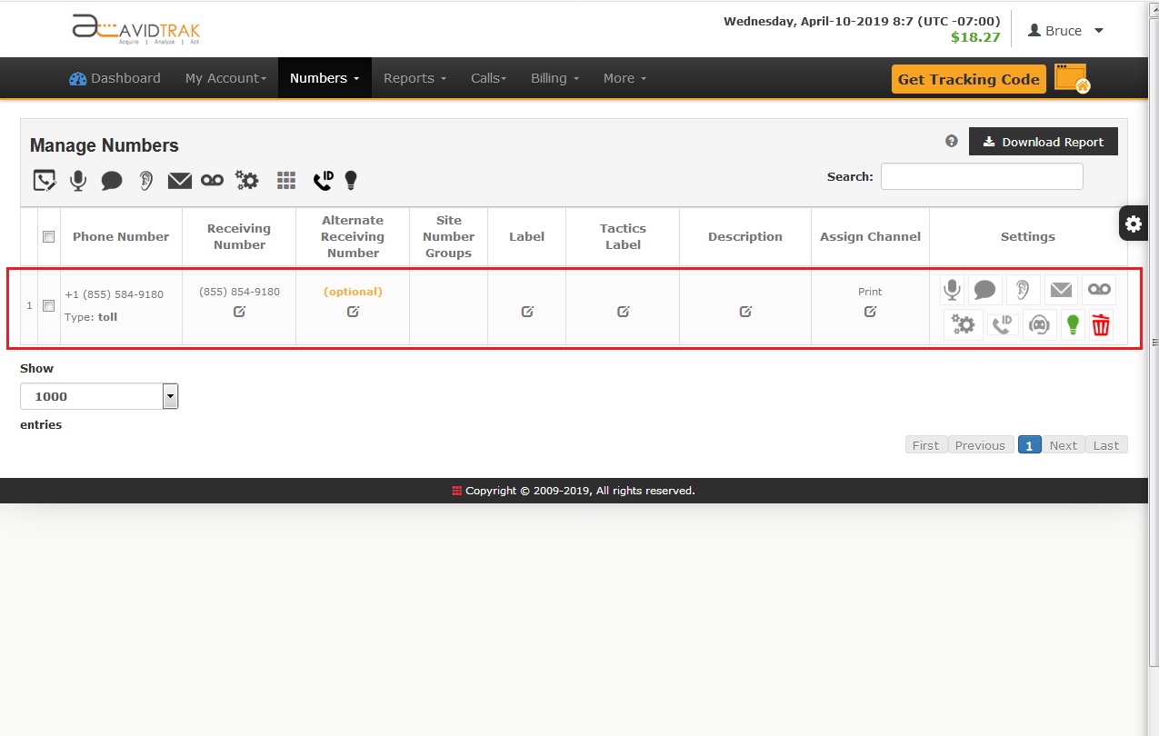 New Static Call Tracking Number Configuration before Use