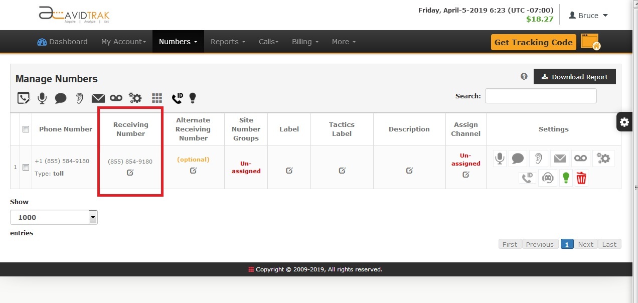 New Static Call Tracking Number Configuration before Use