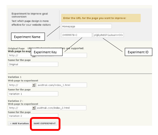 A/B Testing Screen